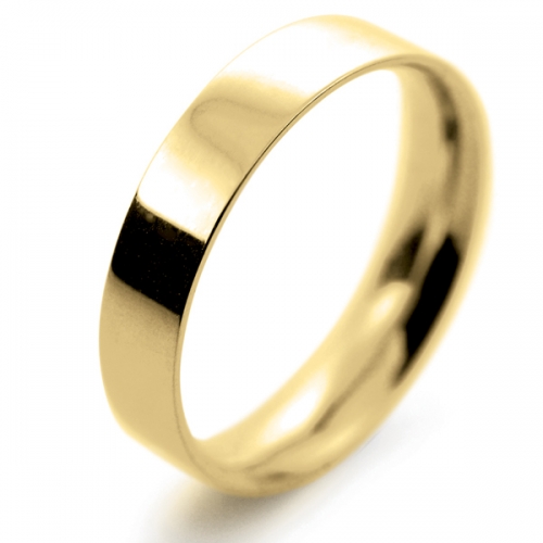 Flat Court Light -  4mm (FCSL4Y-Y) Yellow Gold Wedding Ring